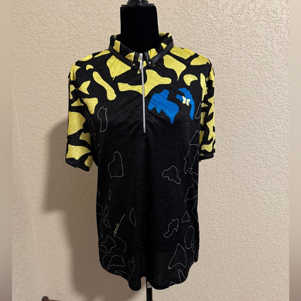 Black and Yellow Abstract Pattern Shirt